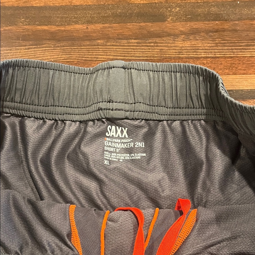 Saxx Charcoal Gainmaker 2N1 9” shorts - Picture 2 of 3